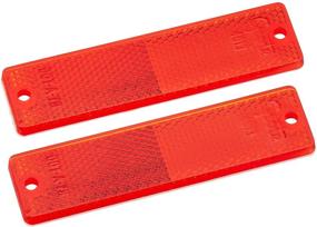 img 1 attached to 🔴 Grote 40132-5 Red Mini Stick-On / Screw-Mount Rectangular Reflectors - Pair Pack for Enhanced Visibility