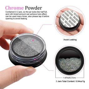 img 3 attached to 🦄 Holographic Unicorn Chrome Nail Powder: Sparkling Rainbow Glitter for Stunning Mirror Effect Nails - Includes Sponge Applicators and Fine Holographic Nail Polish (0.04oz/1g)