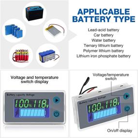 img 3 attached to 🔋 Точный монитор батареи с низким напряжением ицифровым индикатором емкости - 10-100V батарейный измеритель для гольф-карт и др.!