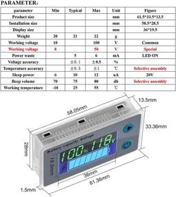 img 2 attached to 🔋 Точный монитор батареи с низким напряжением ицифровым индикатором емкости - 10-100V батарейный измеритель для гольф-карт и др.!