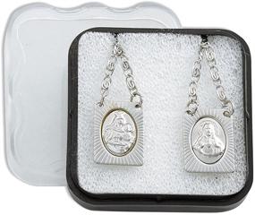 img 2 attached to ⛪️ Catholic Scapulars: Sacred Heart of Jesus &amp; Our Lady of Mount Carmel Medals | Stainless Steel Necklace for Women &amp; Men - 14 Inch | Catolicos Escapularios | Religious Catholic Necklace