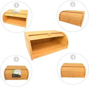 img 2 attached to Organic Bamboo Roll Top Bread Box - Premium Kitchen Food Storage Solution