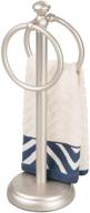 satin finish metal hand towel holder for stylish bathroom vanities - mdesign brings you quality logo