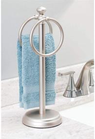 img 3 attached to Satin Finish Metal Hand Towel Holder for Stylish Bathroom Vanities - mDesign Brings You Quality