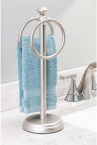 img 2 attached to Satin Finish Metal Hand Towel Holder for Stylish Bathroom Vanities - mDesign Brings You Quality