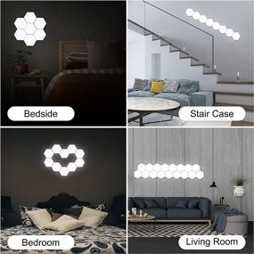 img 3 attached to 💡 Large Hexagon LED Lights, Pack of 8 Modular Touch Lamp Quantum Night Lights for Home Office Hotel Bar (White)