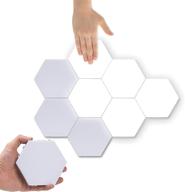 💡 large hexagon led lights, pack of 8 modular touch lamp quantum night lights for home office hotel bar (white) логотип