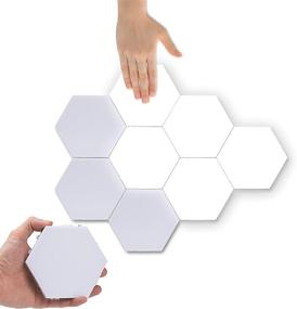 img 4 attached to 💡 Large Hexagon LED Lights, Pack of 8 Modular Touch Lamp Quantum Night Lights for Home Office Hotel Bar (White)