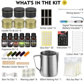 img 2 attached to 🕯️ Complete DIY Candle Making Kit for Adults | Premium Soy Candle Supplies with Large Pouring Pot, Colored Tins, Wicks, Dyes, Thermometer, Aromatic Scents, Oils | Ideal Candle Maker Set for Beginners