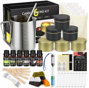 img 4 attached to 🕯️ Complete DIY Candle Making Kit for Adults | Premium Soy Candle Supplies with Large Pouring Pot, Colored Tins, Wicks, Dyes, Thermometer, Aromatic Scents, Oils | Ideal Candle Maker Set for Beginners