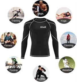 img 1 attached to 👕 Men's Hawk Sports Base Layer Compression Shirts for Gym, MMA, BJJ - Long Sleeve Rash Guard Rashguard Shirt for Athletic Performance