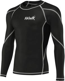 img 4 attached to 👕 Men's Hawk Sports Base Layer Compression Shirts for Gym, MMA, BJJ - Long Sleeve Rash Guard Rashguard Shirt for Athletic Performance