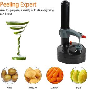 img 1 attached to 🥔 Stainless Steel Electric Potato Peeler Rotato Express: Automatic Rotating Peeling Tool for Fruits, Vegetables, Apples, with 13 Replacement Blades