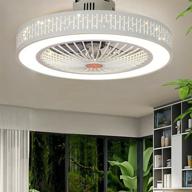 🌿 22 inch led ceiling fan with lights and remote control - modern bamboo leaf style enclosed invisible ceiling fan lighting for dining room, bedroom, and kids' room логотип