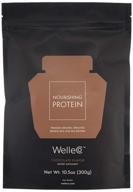 🍫 welleco nourishing protein: organic sprouted brown rice & pea protein, chocolate flavour, 300g pouch - refill for glass caddy logo