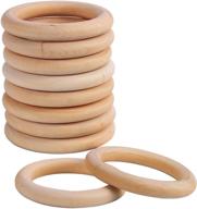 🧶 set of 10 macrame wooden rings - unfinished 70mm/2.7inch solid large wooden rings for diy crafts, pendant connectors, and jewelry making logo