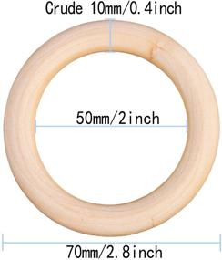 img 3 attached to 🧶 Set of 10 Macrame Wooden Rings - Unfinished 70mm/2.7inch Solid Large Wooden Rings for DIY Crafts, Pendant Connectors, and Jewelry Making