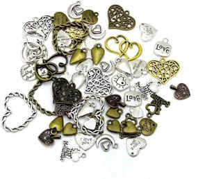 img 1 attached to 💖 Wholesale 100 Grams Assorted Heart Shaped Pendants: Love Charm Bulk for Jewelry Making - JIALEEY