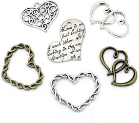 img 3 attached to 💖 Wholesale 100 Grams Assorted Heart Shaped Pendants: Love Charm Bulk for Jewelry Making - JIALEEY