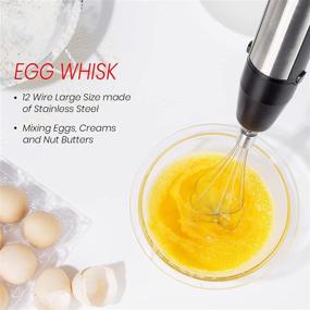 img 2 attached to 🔪 REDMOND 5-In-1 Hand Blender Immersion Set - Stainless Steel Stick Blender with Egg Whisk, Food Chopper, Mixing Beaker, Milk Frother - 500W, Black