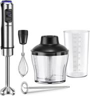 🔪 redmond 5-in-1 hand blender immersion set - stainless steel stick blender with egg whisk, food chopper, mixing beaker, milk frother - 500w, black логотип