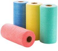 🧻 pack of 4 rolls kitchen disposable cleaning towels - light thin nonwoven cloth - reusable dish cloth napkin rag - cleaning wipe for home bathroom office bedroom clean up hand drying - 50 sheets/roll (random color) логотип