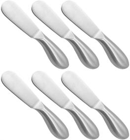 img 4 attached to 🧀 Premium Stainless Steel Cheese Spreader Set - 6-Piece Multipurpose Cheese and Butter Knives