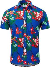 img 3 attached to Hawaiian Sleeves Printed Button Men's Shirts - EUOW Clothing