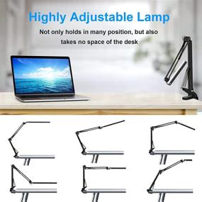 img 2 attached to 🌟 Versatile HaFundy LED Desk Lamp: Adjustable Eye-Caring Light with Clamp, 3 Color Modes, 10 Brightness Levels, Memory Function – Perfect for Home, Office, Reading (Black)