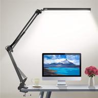 🌟 versatile hafundy led desk lamp: adjustable eye-caring light with clamp, 3 color modes, 10 brightness levels, memory function – perfect for home, office, reading (black) логотип