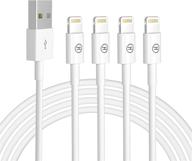 4 pack iphone charger [mfi certified]ipad charger charging cable usb cord line heardear lightning to usb cable for iphone 11 pro max/xs max/xr/x/8/7/6s/6/plus/5 se/5s ipad pro/air/mini (1m/3 логотип