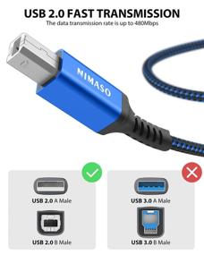 img 3 attached to Кабель для принтера 10 футов / 3 метра, NIMASO USB 2.0 Принтер кабель типа A к B высокой скорости, совместимый с HP, Canon, Epson, Dell, Lexmark, Brother, Xerox, Samsung и другими - Идеально подходит для сканеров