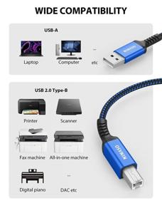 img 2 attached to Кабель для принтера 10 футов / 3 метра, NIMASO USB 2.0 Принтер кабель типа A к B высокой скорости, совместимый с HP, Canon, Epson, Dell, Lexmark, Brother, Xerox, Samsung и другими - Идеально подходит для сканеров