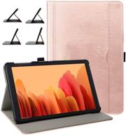 🌸 zonefoker samsung galaxy tab a7 10.4 2020 case - stylish business leather cover with multi-angle stand & pen holder - rose gold logo