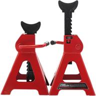 🔴 apextreme steel jack stands 3 ton capacity - reliable self-locking design, 1 pair red jack stands logo