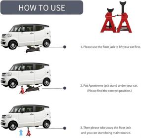 img 1 attached to 🔴 Apextreme Steel Jack Stands 3 Ton Capacity - Reliable Self-Locking Design, 1 Pair Red Jack Stands