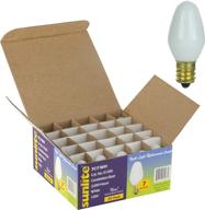 🌞 sunlite 7c7/wh incandescent 7-watt candelabra-based c7 night light bulb - white (pack of 25) логотип