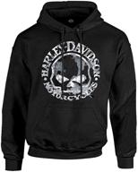 🏍️ harley-davidson men's black willie g skull h-d pullover sweatshirt (30296648) logo