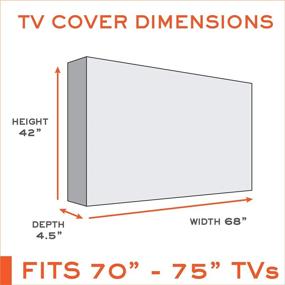 img 3 attached to 📺 Водонепроницаемый наружный чехол для телевизора от 70 до 75 дюймов - молния, защита на 360 градусов, не царапающий интерьер - бежевый