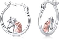 🐴 horse earrings - 925 sterling silver small hoops for women & girls | horse jewelry gifts logo