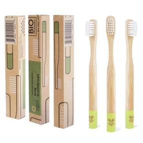 img 4 attached to 🌿 Rain Organic Bamboo Baby Kids Toothbrush: 100% Safe & Biodegradable, Extra Soft Bristles, 6 to 12 Months and Up, BPA-Free Wood Toothbrush for Natural Children's Dental Care - 3 Pack