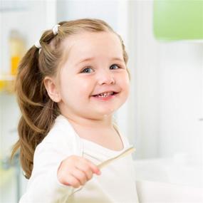 img 1 attached to 🌿 Детская зубная щетка Rain Organic Bamboo Baby Kids: 100% безопасная и биоразлагаемая, супермягкие щетинки, для возраста от 6 до 12 месяцев и старше, деревянная зубная щетка без BPA для натурального ухода за детскими зубами - 3 штуки.