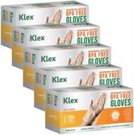 🧤 large klex 1000 heavyweight cast poly disposable kitchen gloves: bpa-free, food grade logo