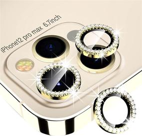 img 4 attached to 📷 Защита объектива камеры Xfilm Diamond для iPhone 12 Pro Max, защитное стекло высокой четкости + кольцо полного размера из сплава, дружественное к чехлу, устойчивое к царапинам (золото)