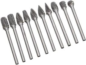 img 2 attached to 🔩 Yakamoz 10-Piece Double Cut Tungsten Steel Solid Carbide Rotary Burrs Set with 1/8" (3mm) Shank Twist Drill Bit for Woodworking, Drilling, Carving, and Engraving with Rotary Tools