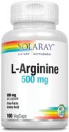 solaray free form l arginine 500 count logo