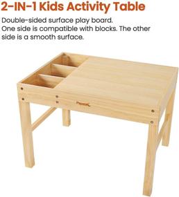 img 3 attached to Papablic 2 in 1 Kid Activity Table: Large Storage & Lego-Compatible for Older Boys and Girls