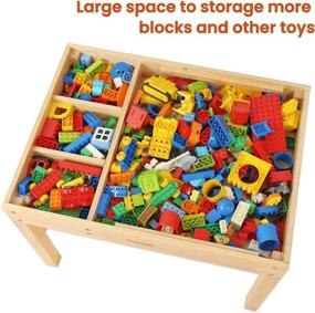 img 1 attached to Papablic 2 in 1 Kid Activity Table: Large Storage & Lego-Compatible for Older Boys and Girls