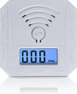 🔥 co gas monitor alarm detector with led digital display - ul 2034 compliant, battery powered - ideal for home, depot logo