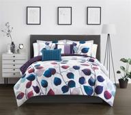 🌸 chic home anais king comforter set: reversible watercolor floral design with pillows & shams - multi-color contemporary bedding logo